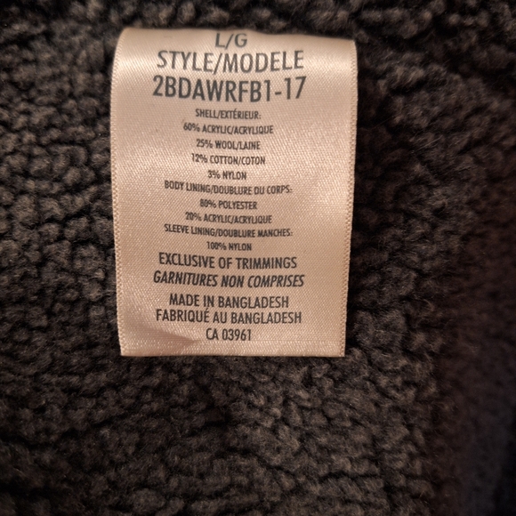 WindRiver Mens Zip up Jacket - Large grey, wool blend - Picture 5 of 5